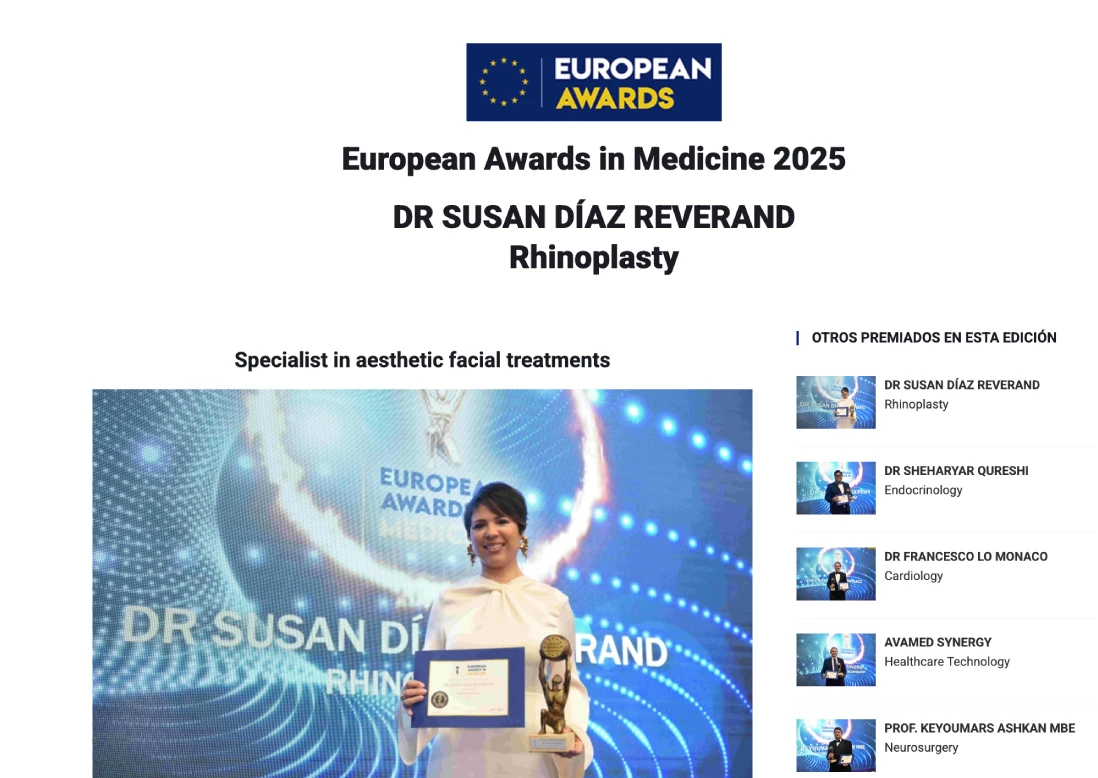dra susan diaz european awards rinoplastia